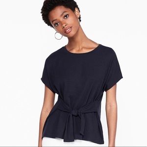 NWT Express Black Ribbed Tie Front Tee